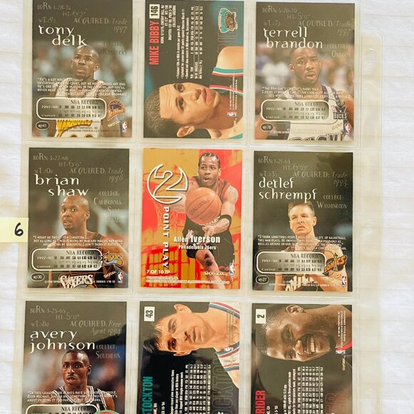 LOT OF 9 BASKETBALL TRADING CARDS. MINT CONDITION. Include an Allen Iverson . - Picture 7 of 9
